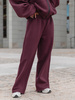 Dresowe bawełniane SPODNIE  z szerokimi nogawkami deep plum / śliwkowy X31