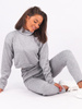 Swetrowy dres komplet bluza z golfem+spodnie szary b233 k01