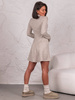Swetrowa krótka SUKIENKA z rozszerzaną spódnicą w literę A beżowa E615 k01