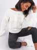 Sweter warkocze oversize ecru k04