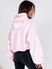 Bawełniana BLUZA z drapanego dresu z kapturem na stójce z kieszeniami kangurka baby pink E1
