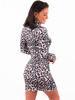 Welurowa sukienka mini z golfem panterka c504 k01