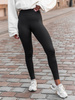 Obcisłe LEGGINSY z lycry z marszczeniem efekt PUSH UP czarne E347 k01