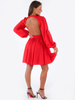 ROZKLOSZOWANA SUKIENKA GOŁE PLECY czerwona B160 k01