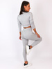 Dres swetrowy komplet krótki top+legginsy szary b20 kk01