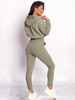 Dres komplet bluza na zamek+spodnie khaki d017 k01