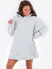 DRESOWA SUKIENKA BLUZA KANGURKA Z KAPTUREM szara B172 k01