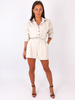 Kombinezon krótkie spodenki ze sztucznej skóry beżowy b14 k01