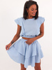 MUŚLINOWY BOHO KOMPLET BLUZKA + ASYMETRYCZNA SPÓDNICA baby blue B75 k01