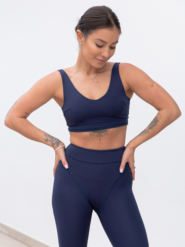 FITNESS / SIŁOWNIA / JOGA krótka BLUZKA – stanik sportowy na ramiączkach navy blue F105