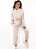KOMPLET dresowy bawełniany bluza z zamkiem i spodnie melanż beż d136 k01