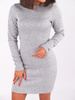 Swetrowa dopasowana sukienka szara b227 k01