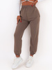 Luźne bawełniane dresowe spodnie dres cappuccino c338 k01