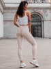 Dopasowane bawełniane SPODNIE LEGGINSY push up beżowe D525 k01