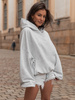 Bawełniany ZESTAW oversize: BLUZA z kapturem X150 + krótkie SPODENKI X53