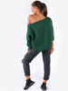 DRESOWA BLUZA OPUSZCZANA NA RAMIĘ OVERSIZE zielona B167 kk01