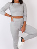Dres swetrowy komplet krótki top+legginsy szary b20 kk01