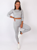 Dres swetrowy komplet krótki top+legginsy szary b20 kk01