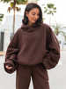 Viralowa Oversizowa bawełniana BLUZA dresowa z kapturem bluzowana kangurka brązowa X2 k01