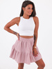 MUŚLINOWA ZWIEWNA MINI SPÓDNICA brudny róż B106 kk01