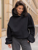 Viralowa Dresowa bawełniana BLUZA z kapturem oversize szeroka czarna E644