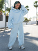 Dresowe bawełniane SPODNIE baggy baby blue E643 k01