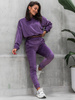 Welurowy KOMPLET dres bluza i spodnie fioletowy D566 k01