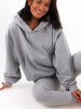 Komplet dresowy luźna bluza z kapturem i dopasowane spodnie szary C370 k01