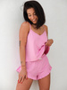 PIŻAMA komplet do spania luźna bluzka i spodenki różowa P30