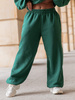 Dresowe bawełniane SPODNIE baggy butelkowa zieleń E643 k01