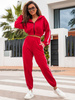 KOMPLET dresowy z lampasami bluza i spodnie czerwony E113 k01