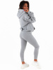 Komplet dresowy luźna bluza z kapturem i dopasowane spodnie szary C370 k01