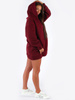 DRESOWA SUKIENKA BLUZA KANGURKA Z KAPTUREM bordowa B172 k01