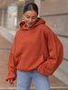 Viralowa Dresowa bawełniana BLUZA z kapturem oversize szeroka dark pumpkin orange E644