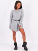 Sweter asymetryczna sukienka oversize szary k05