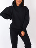 Dresowy komplet bluza kangurka + luźne spodnie czarny b29 k01