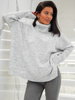 Oversizowy SWETER z golfem szary melanż K285 k01