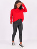Basic bawełniana bluzka długi rękaw oversize czerwona B220 k01