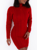 Sweter sukienka mini z wycięciem na plecach czerwona 33042