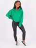 KRÓTKA DRESOWA BLUZA KANGURKA Z KAPTUREM zielona B166