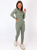 Dres komplet bluzka+spodnie z prążka khaki b3 k01