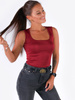 BLUZKA BODY Z KWADRATOWYM DEKOLTEM bordowa B169 kk01