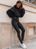 Obcisłe LEGGINSY z lycry czarne E361 k01