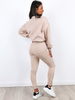 Dresowy komplet bluza + dopasowane spodnie beżowy a270 k01