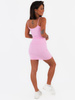 Dopasowana mini sukienka na cienkich ramkach z prążka różowa c230 k01