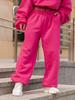 Dresowe bawełniane SPODNIE baggy różowe E643