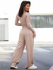 Dopasowane BODY z wiskozy dekolt łódka beż E12 k01