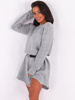 Sweter asymetryczna sukienka oversize szary k05