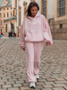 Luźne SPODNIE baggy z bawełnianej dresówki niedrapanej od wewnątrz baby pink X151