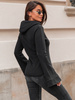 Bawełniana dresowa BLUZA asymetryczna z kapturem czarna E370 k01